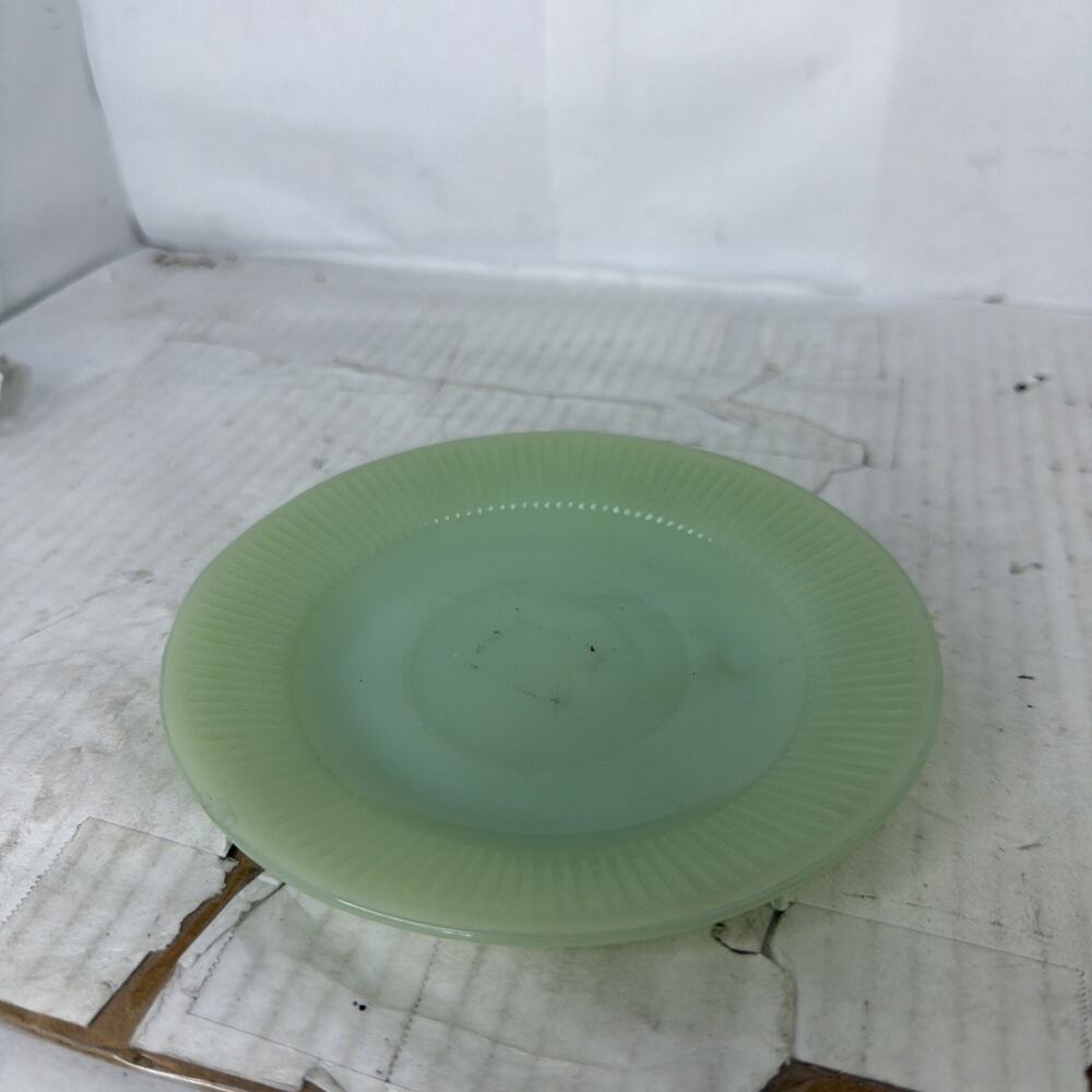 Vintage Fire King Jadeite Jane Ray 5.75” Saucer Chipped As Pictured